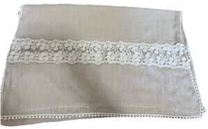 Ivory Lace Mini Pom Pom Light Weight Women’s Scarf Size 27X72 inches